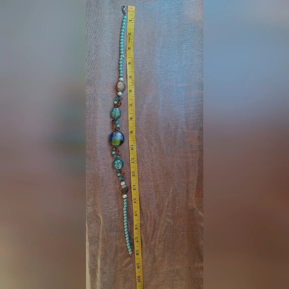 A Vintage Statement Lampwork Glass Bead Choker Collar Necklace - Picture 4 of 5